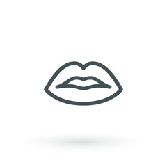 Lips line Icon in trendy flat style isolated on white background. Mouth symbol for your web site design, logo, app, UI. Lip vector illustration