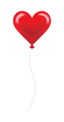 Fototapeta na wymiar Shiny Red Heart shaped Balloon