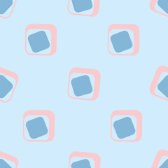 Rounded square mid-century seamless pattern.