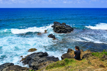 Beautiful seascape of Mauritius Island