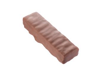 Chocolate bar isolated on a white background. Cut using a path. Full depth of field.