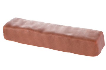Chocolate bar isolated on a white background. Cut using a path. Full depth of field.