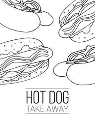 Fast food flyer template. Street food card illustration for design and web