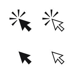 Mouse cursor vector icon, clicking cursor pointer icon vector