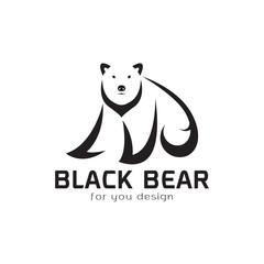 Vector of bear design on white background. Wild Animals. Bear logo or icon. Easy editable layered vector illustration.
