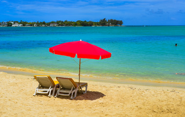 Beautiful seascape of Mauritius Island