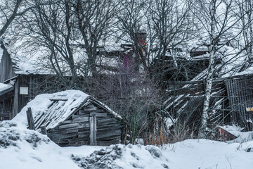 Village house in Medvezhyegorsk, Karelia, Russia