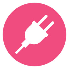 Electric plug vector icon isolated on white background. Energy adapter, web symbol