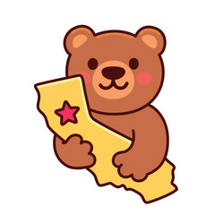Cute cartoon California bear