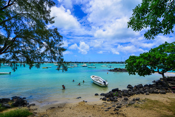 Naklejka na ściany i meble Beautiful seascape of Mauritius Island