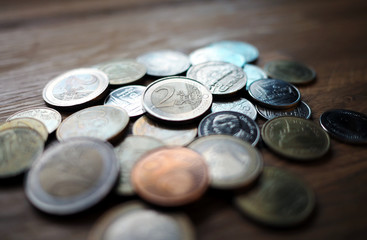 coins on the table