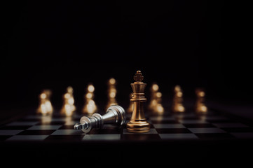 Leader and success business competition concept. Chess board game strategy