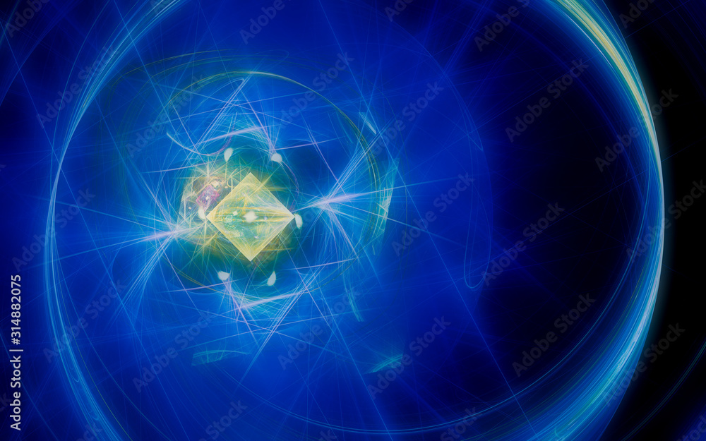 Fototapete digital generated image in the form of abstract geometric shapes of various shades and colors for us