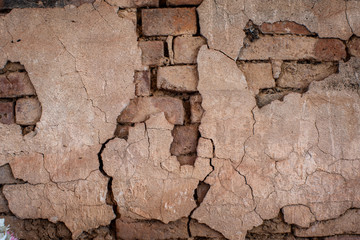cracked brick wall