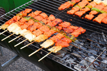 Pock Bar B Q in summer camping and picnic