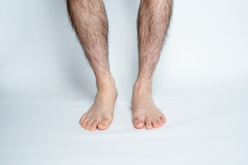 Legs hair removal for men, before.