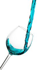 splash of water in glass isolated on white