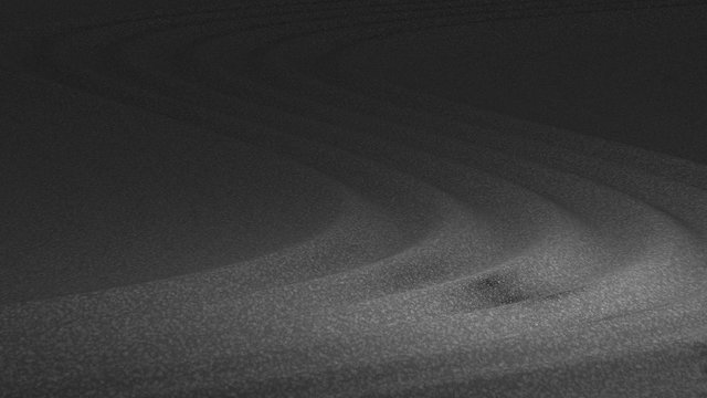 3d rendering of stone on raked sand zen concept