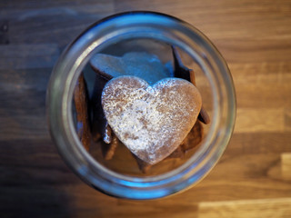 handmade ginger cookies in a glass jar