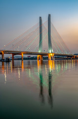Night view of Hesheng bridge, Huizhou, China