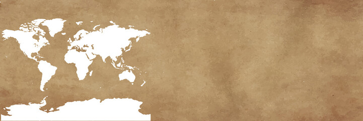 World map on vintage background banner