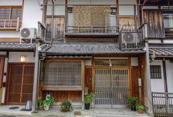 Fototapeta na wymiar Wooden house at old town in Kyoto, Japan