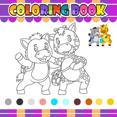 coloring book donkey and giraffe