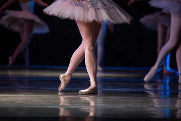 Nutcracker ballet. Closeup of ballerinas dancing