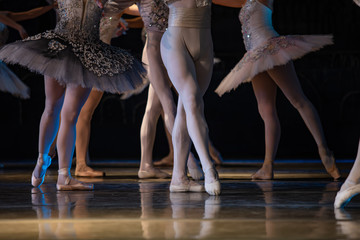 Nutcracker ballet. Closeup of ballerinas dancing