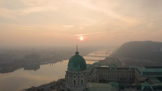 Europe Hungary Budapest Buda castle morning lights. Sandor palace. Viktor orban residence