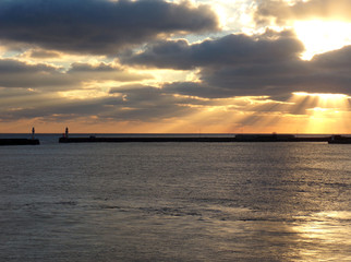 Taking the Ferry from Calais to Dover - Good View of the Coastal Cliffs of Dover at Sunset