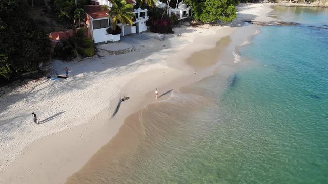 Panama in February drone shoots of Contadora Island featuring beaches sand sea blue skies and relaxing times