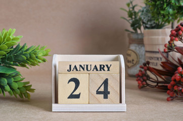 January 24, Vintage natural calendar.