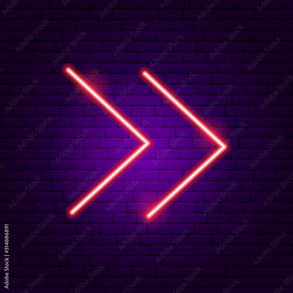 Poster double line arrow neon sign