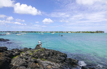 Beautiful seascape of Mauritius Island
