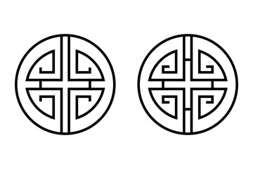 oriental element decor on white background vector