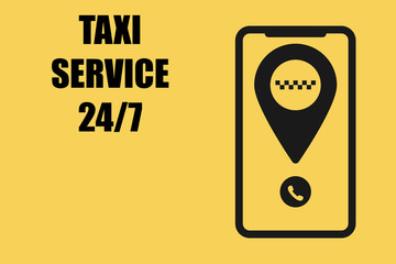 taxi cab mobile order service concept vector