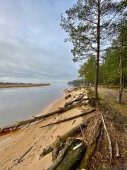 Fototapeta na wymiar Gauja river Latvia drain into Baltic Sea