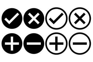 Obraz premium yes no plus minus check mark icon