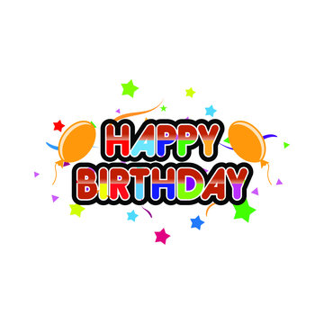 Happy Birthday Logo Vector Template Design Illustration, Birthday Logo design