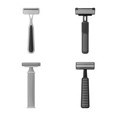 Vector design of accessories and equipment sign. Collection of accessories and hygiene stock symbol for web.