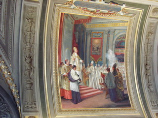 The divine power and grandeur of papal authority is embodied in the murals of the walls and...