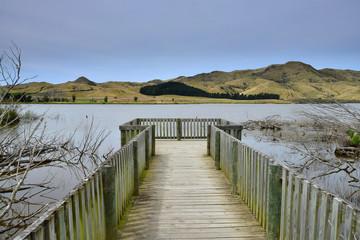 Fototapeta na wymiar Lake Elterwater in southern Marlborough, New Zealand, South Island.