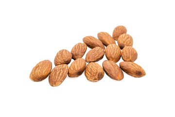 Almond nuts isolated with white background.
