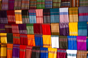 Traditional weaving fabric process in Sade Village, Lombok island, Indonesia