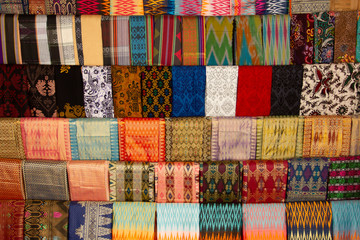 Traditional weaving fabric process in Sade Village, Lombok island, Indonesia