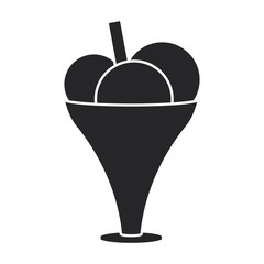 Obraz premium Ice cream vector icon.Black vector icon isolated on white background ice cream .