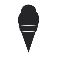 Ice cream in cone vector icon.Black vector icon isolated on white background ice cream in cone.
