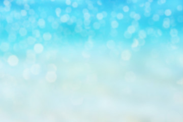 winter blue and white bokeh background