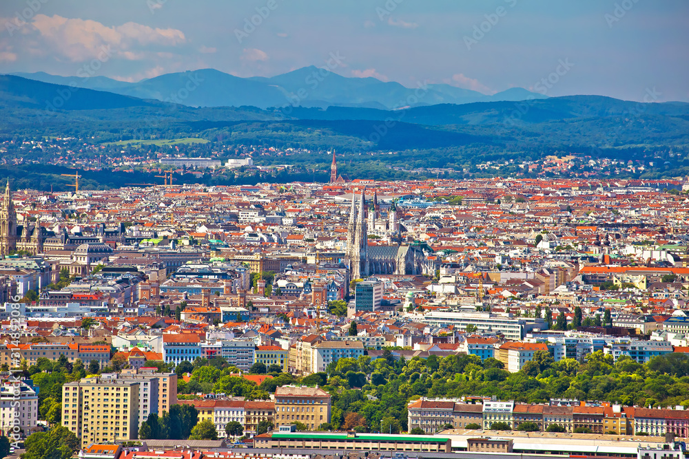 Wall mural vienna old city center aerial view